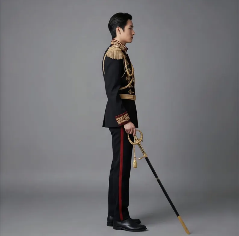 Black Hussar Jacket, Napoleonic Brunswick Officer Pelisse Tunic, Historical Military Uniform, 18th Century Military Fashion - Image 2
